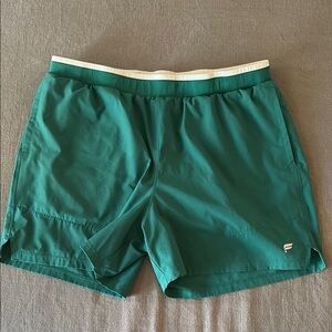 Fabletics Lined Green Athletic Shorts with 5” inseam